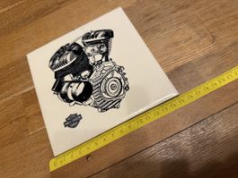 Harley Davidson Fliese, Flathead Motor, Krug Untersetzer