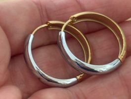 Luxus Elegante Creolen Edelstahl Ohrstecker Farbe:Gold/Silbe