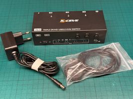 KVM-Switc für 3 PCs und 3 Monitore (2x DisplayPort, 1x HDMI)