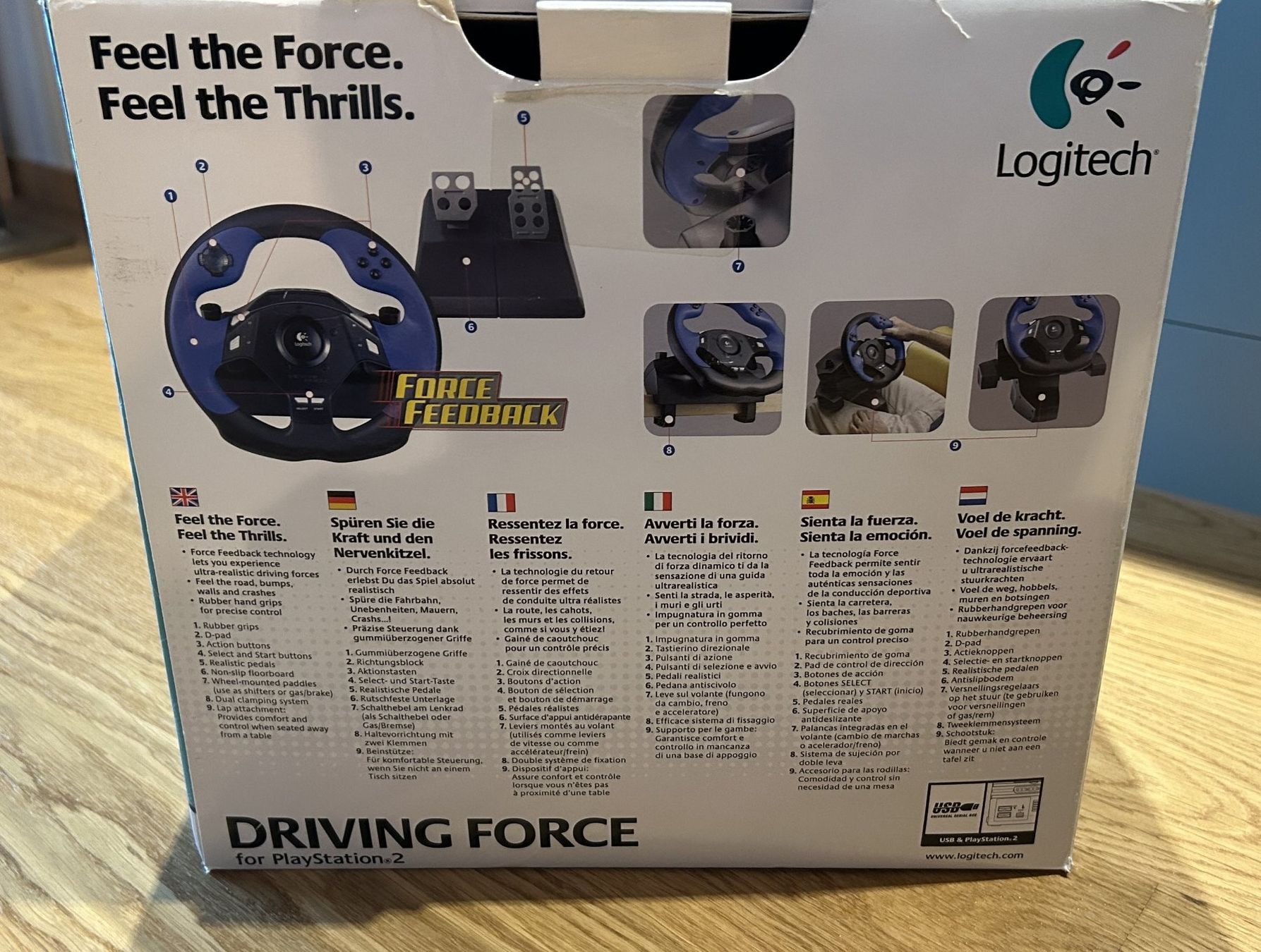 Logitech Manettes: Logitech Driving Force USB Lenkrad - PS2 - PC – D'occasion à Liebefeld par Eaglewings5 6