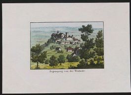 Regensberg  Umrissstich altkoloriert  von Keller selten