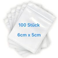 100 Stück Minigrips 6cm x 5cm zip-lock Druckverschlussbeutel