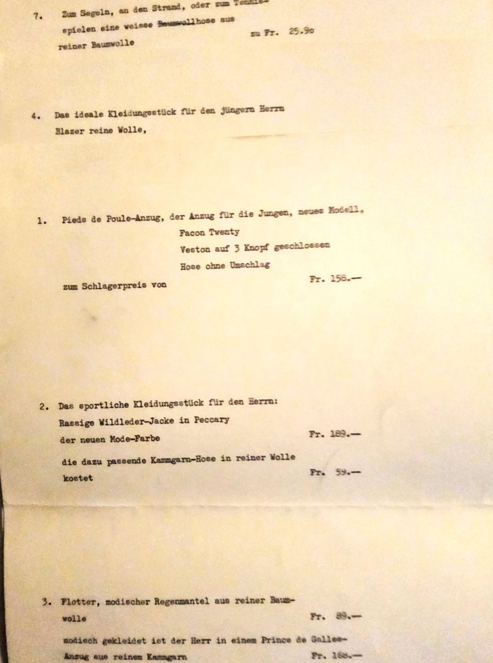 Documents: Einmaliges JELMOLI Zeitdokument - Modeschau-Script 1960 – D'occasion à Thalwil par freespirit-kev 2