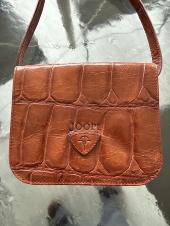 JOOP! Schultertasche Vintage Braun Kroko-Optik Top Zustand