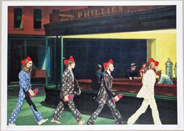 Death NYC Ltd Ed Pop Art Druck " Hopper Café & Beatles