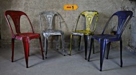 4x Joseph Mathieu Stühle Multipl's Stapelstuhl Bistrostuhl