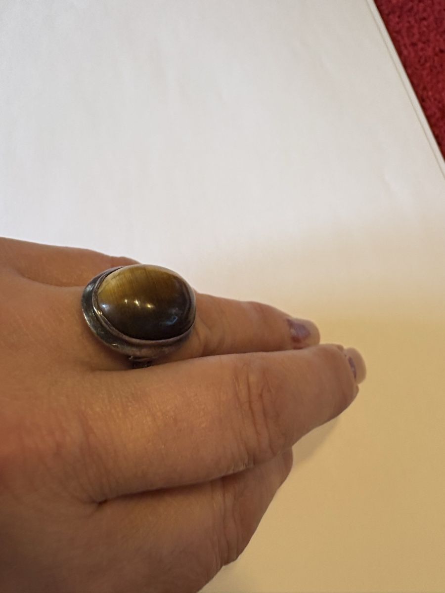 Anelli: 925 Tigerauge Edelstein Ring  – Usato da Murten venduto da Tzaugg 4