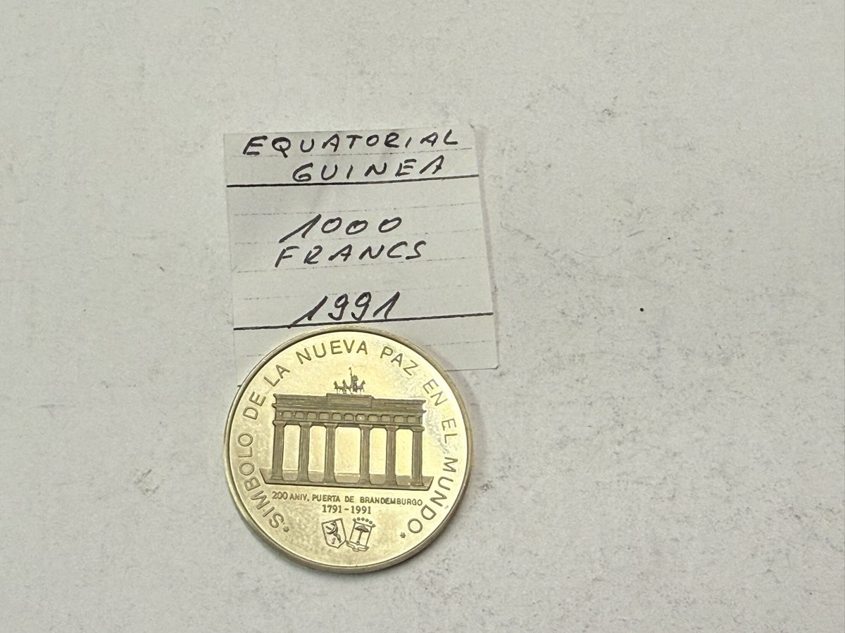 Alle Münzen: Äquatorial Guinea 1000 Francs 1991, Top – Neu (gemäss Beschreibung) aus Zürich von daki81 1