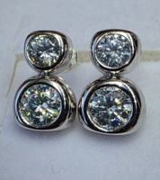 Boucles d'oreille argent avec diamants moissanite de 1 ct