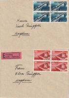 4 Briefe mit Viererblöcke Zu. Nr. 277 - 280