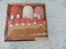 Bastelset Geschenkset für Konfitüren NEU Erdbeeren Deko