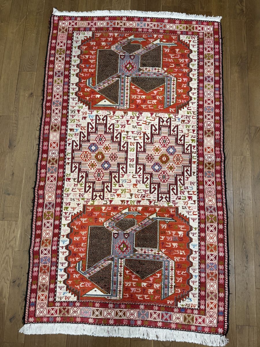 Tappeti: Seidenteppich Shasavan Soumak - Seltenes Muster Handmade – Usato da Bennau venduto da Mayer_Carpets 4