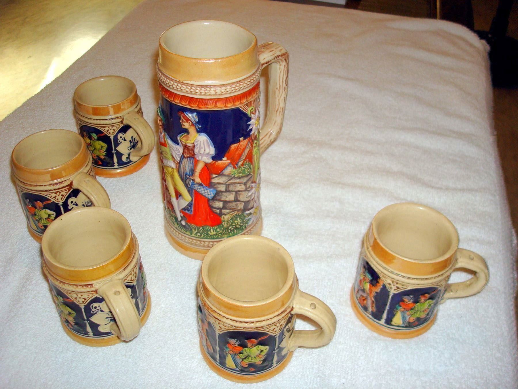 Verres: Keramik Humpen mit 5 Becher – Neuf (Voir description) à Ueberstorf par dinbau 5