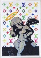 Death NYC Ltd Pop Art Druck " Vuitton Banksy Drinking Angel