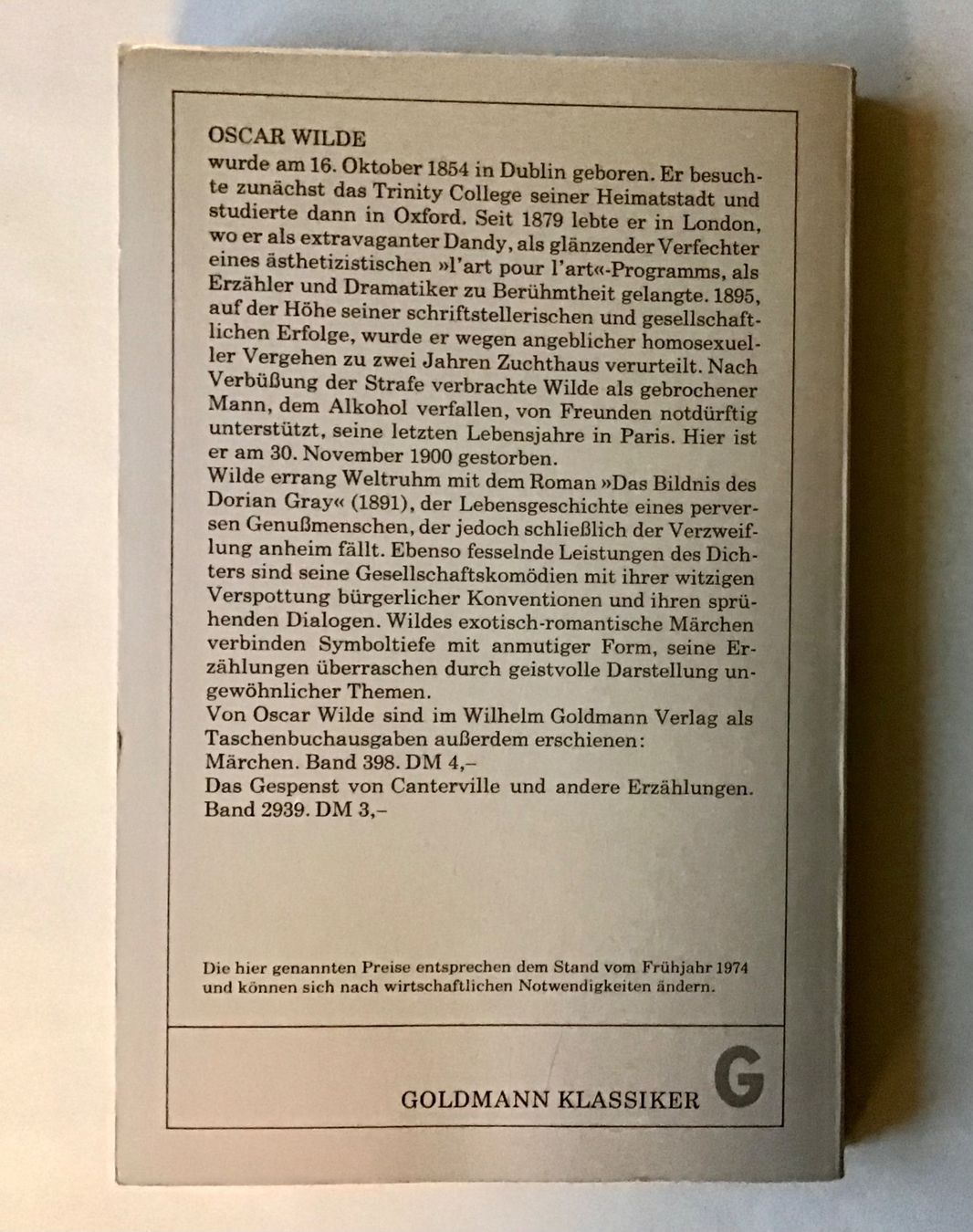 Bücher: Oscar Wilde: Das Bildnis des Dorian Gray – Gebraucht aus Bubendorf von Alpenheidi 1