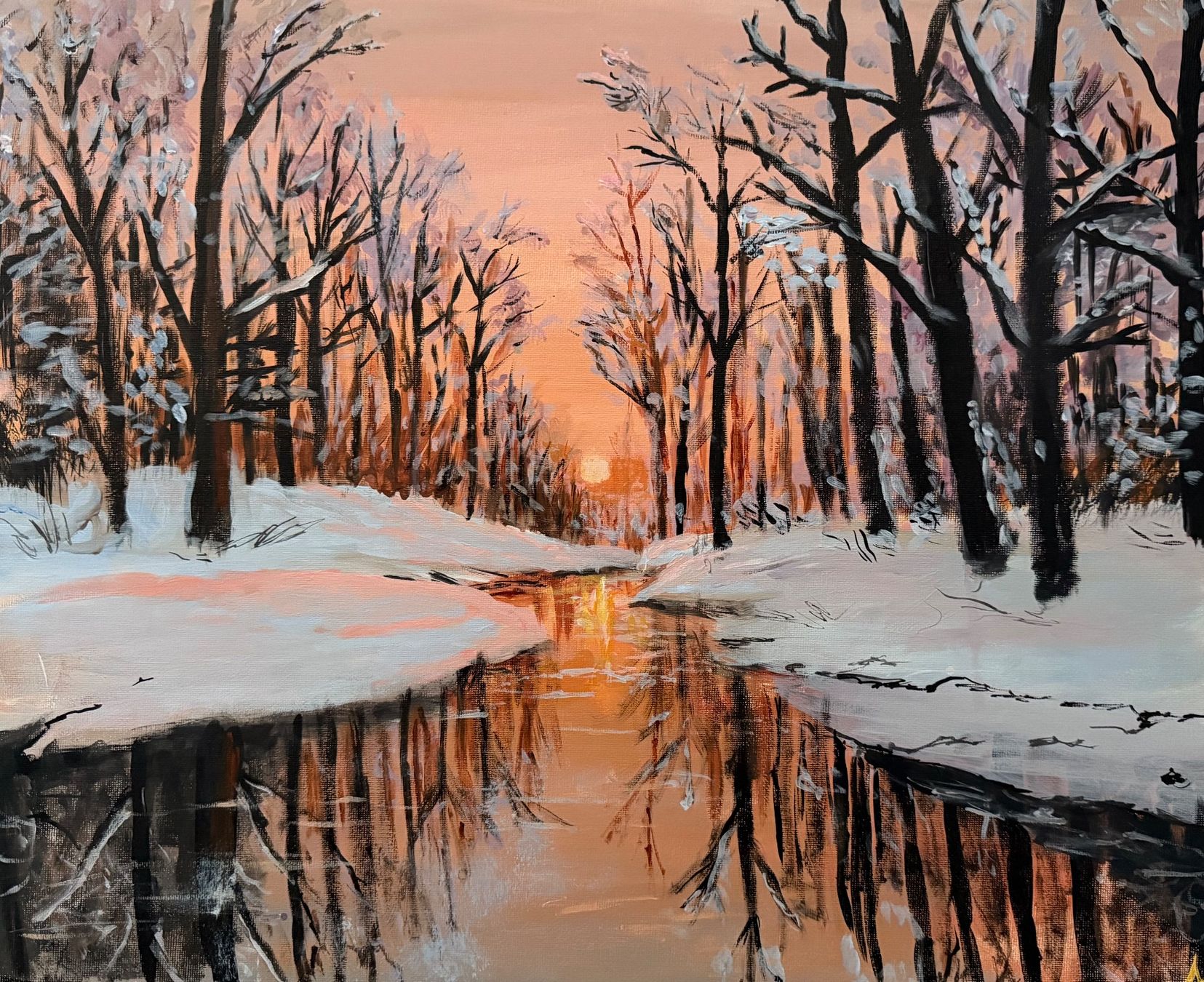 Dipinti: Winterlandschaft Gemälde, Handgemalt, 40x50cm – Nuovo e nell'imballaggio originale da Pfäffikon SZ venduto da Andrei_Moro_Kunst