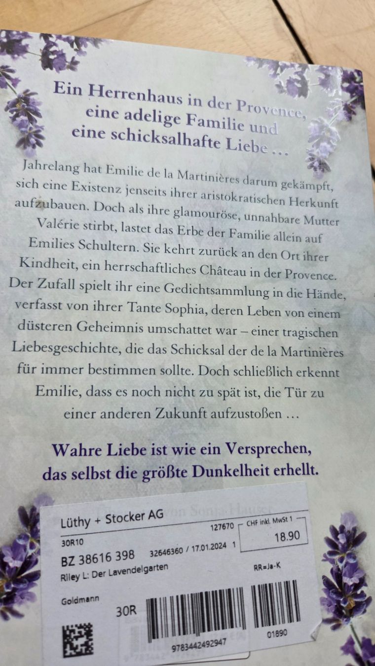 Libri: Lucinda Riley Der Lavendelgarten – Usato da Weggis venduto da Leeclipse 1