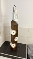 WC Rollenhalter Holz mit Laterne