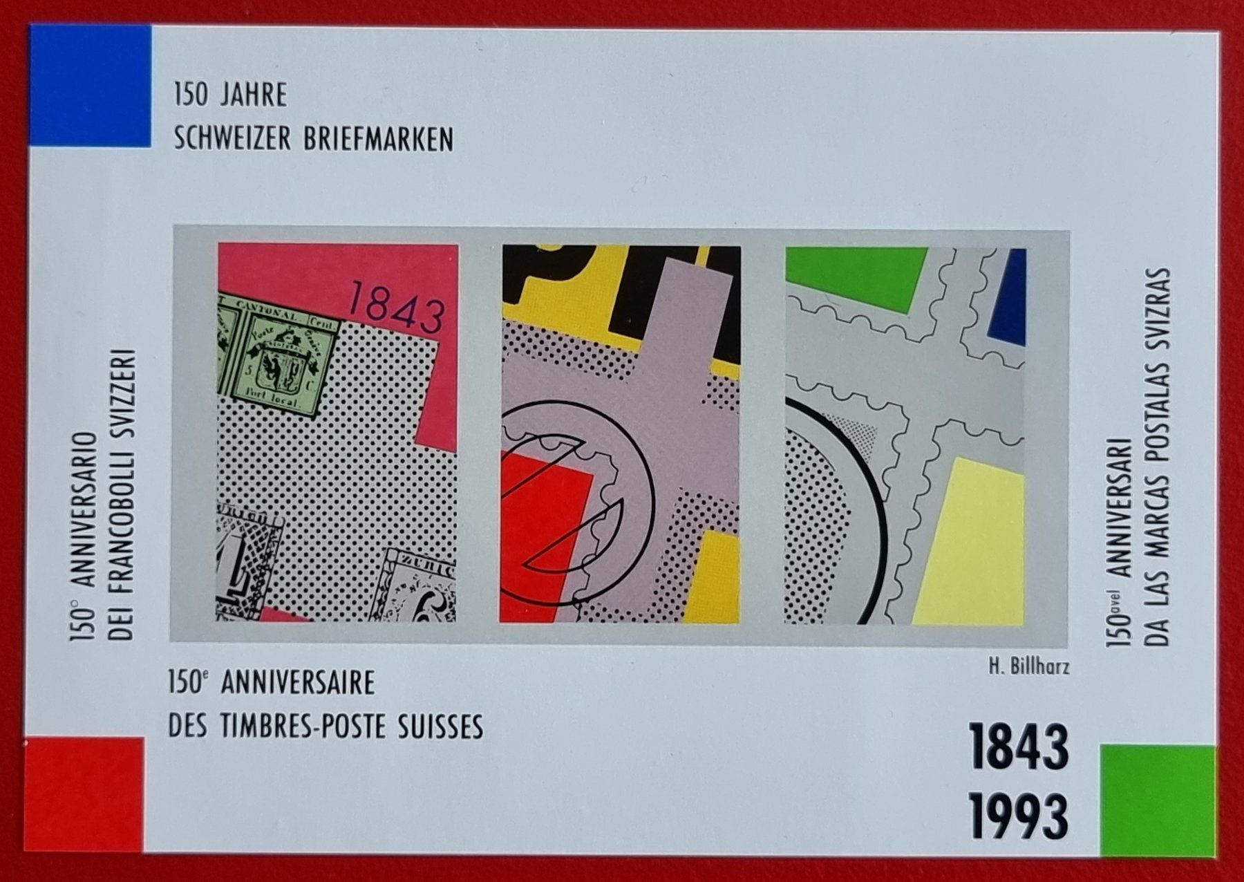 Vignette autostradali: 150 JAHRE SCHWEIZER BRIEFMARKEN BLOCK VIGNETTE 1993** – Nuovo (secondo la descrizione) da Düdingen venduto da Quartierstrasse