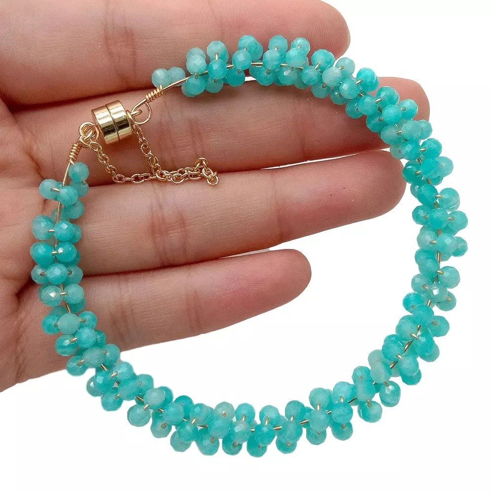 Armbänder & -reifen: Wunderschön Amazonit Armband Perle 19 cm Bracelet Amazonite – Neu (gemäss Beschreibung) aus Prilly von ilyria73 2