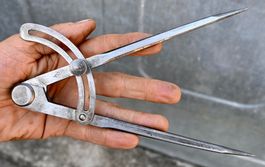 VINTAGE Bogenzirkel punziert AB & Stahl Länge 19.5cm