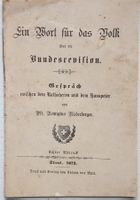Innerschweizer Pfarrer Niederberger und Bundesrevision 1872