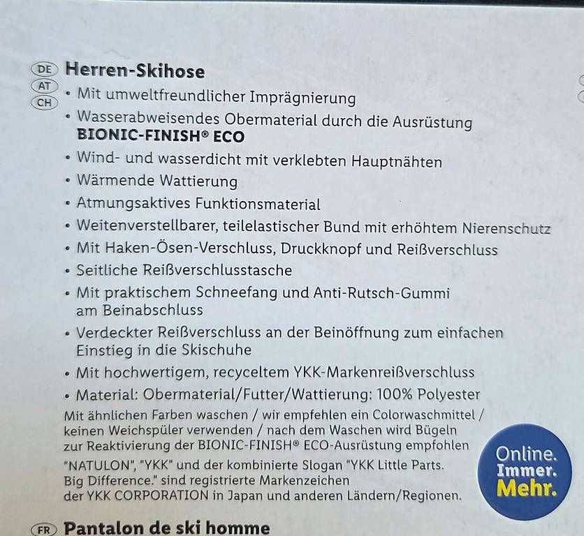 Hosen: Herren Skihose Gr. 50 NEU – Neu und originalverpackt aus Grüsch von Wiiwarm 1
