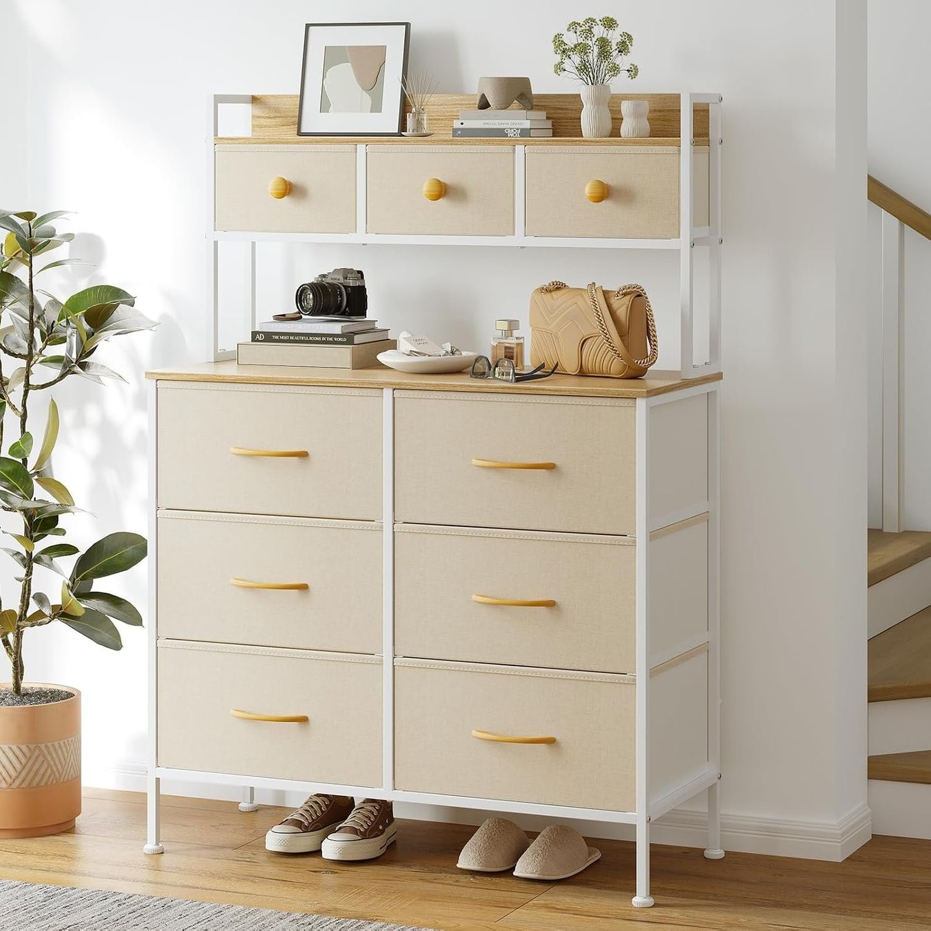 Cassettiere: Kommode hoch 9 Schubladen Beige Schminkkommode – Nuovo e nell'imballaggio originale da St. Gallen venduto da VerkaufsMaus50 4