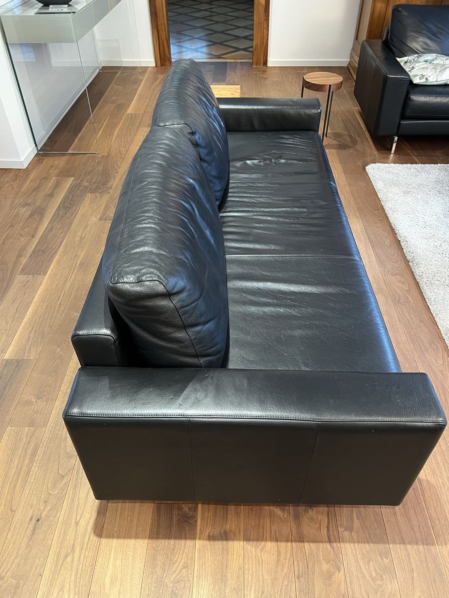 Sofas: 3er Sofa Rolf Benz, Leder schwarz – D'occasion à Altdorf UR par Seller660 3