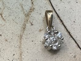 Vintage Anhänger 9ct Gold mit Diamanten