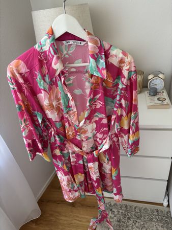 NEW - Zara Pink Shirt Dress with Belt Size S NP: 75.-