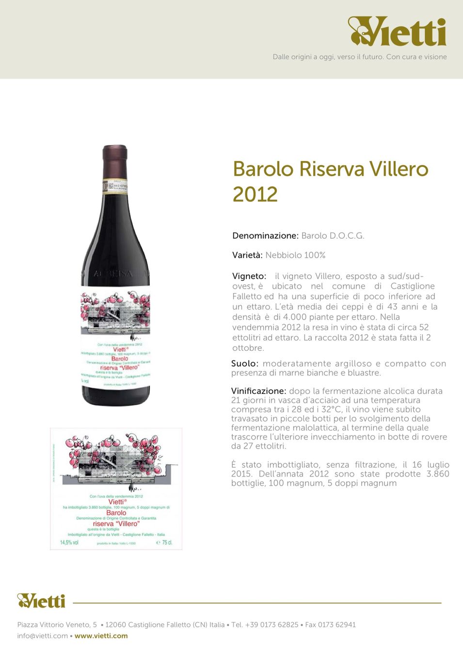 Wein: VIETTI Barolo Riserva Villero 2012 - 1x0.75 – Neu und originalverpackt aus Sils/Segl Baselgia von myCantina 5