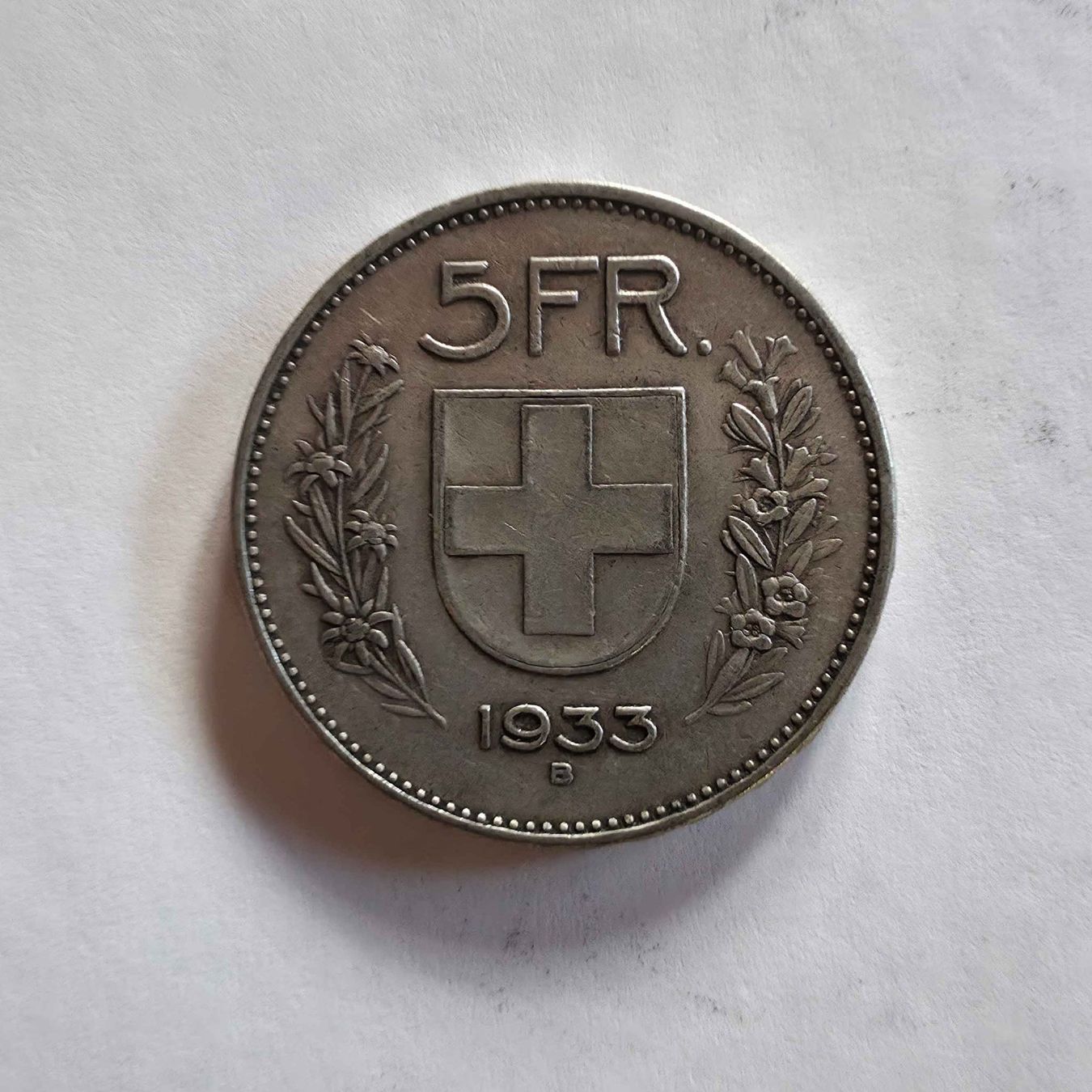 Tutti le monete: Silber-Münze 5-Franken 1933 – Usato da Filzbach venduto da Cschufi