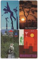 4 seltene Motiv Telefonkarten von SCHWEDEN