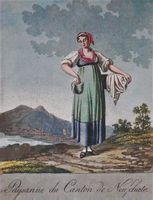 Neuchâtel Tracht Aquatinta altkoloriert