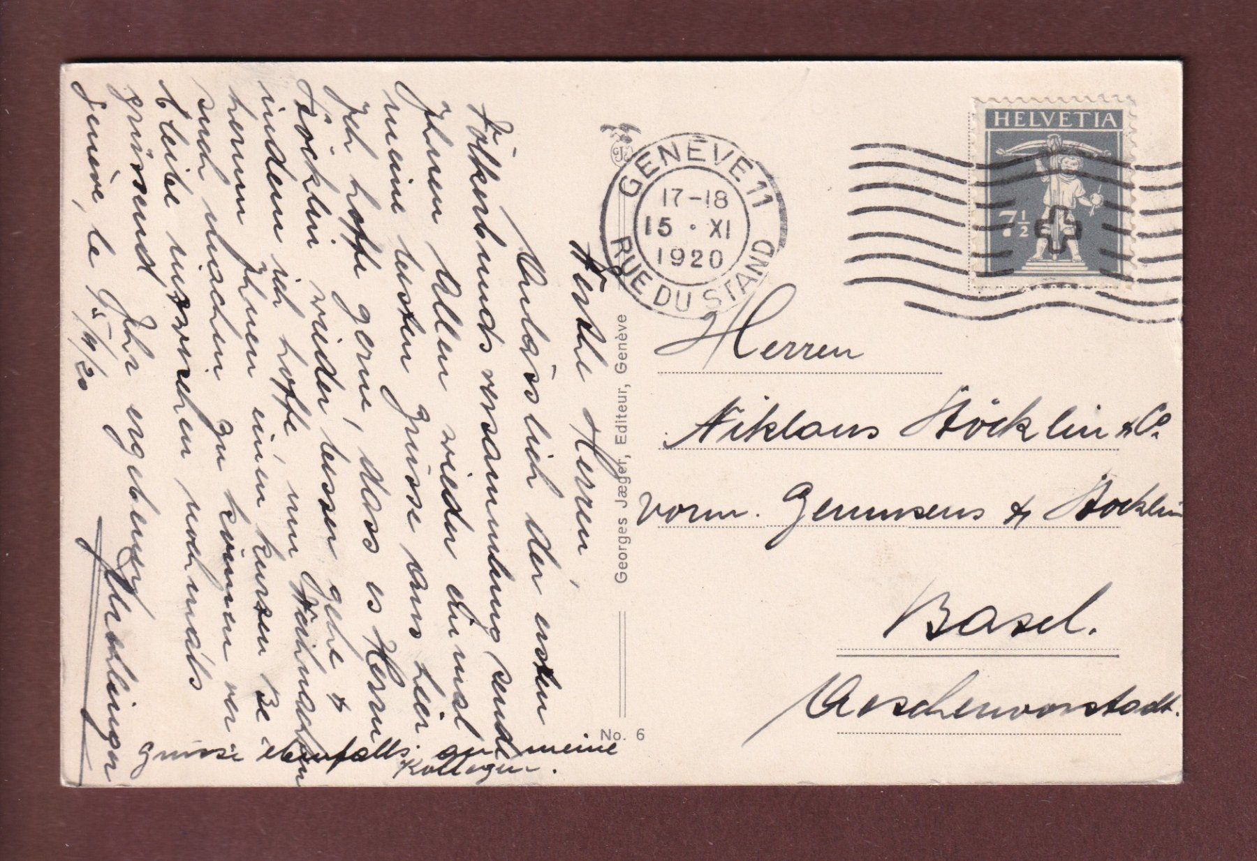Cartoline postali: GENEVE - Société des Nations 1920 – Usato da Pully venduto da nicecards 1