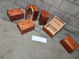 6 x Kleine Holztruhe Kiste Box