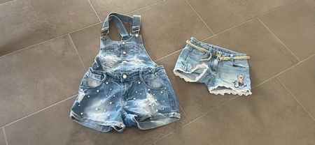 Latzhose und Jeans Shorts Gr. 110/116