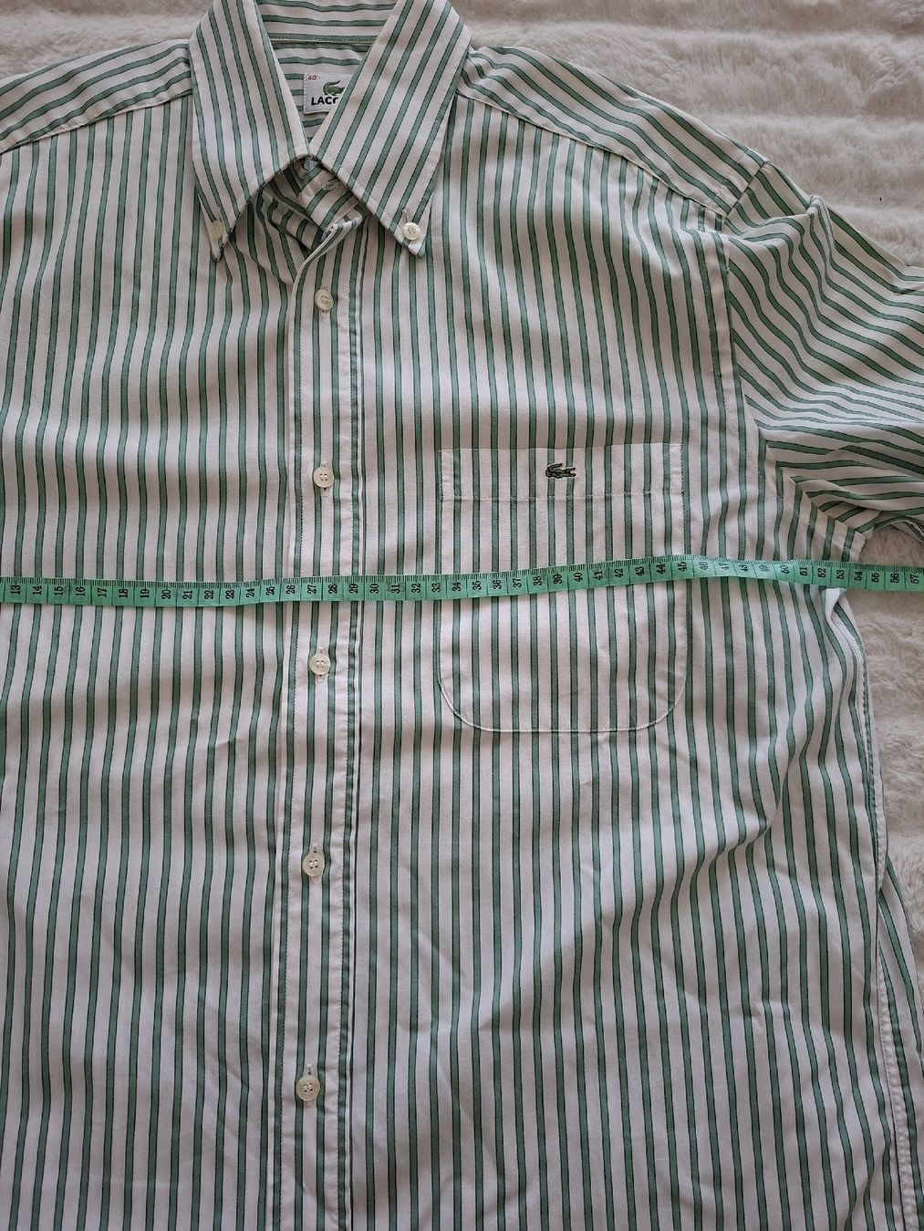 Lacoste Camicie: Chemise rayée verte et blanche Lacoste taille 40 – Usato da Renens VD venduto da ser_j2fn 4