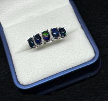Australischer Opal Ring, Silber Gr. 56, verstellbar