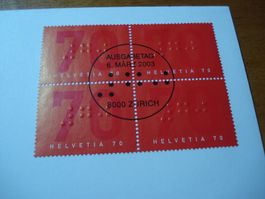 Blindenmarke, 2003, FDC Einzel + 4erblock