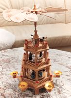 Natur-Holz Weihnachts-Pyramide Krippe Geschenk Handarbeit