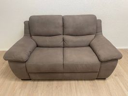 Livetastic 2-Sitzer Sofa Braun Greige mit breiten Armlehnen