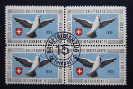 (m367) Brieftaubendienst 4er-Block Wit 21/1 ʘ
