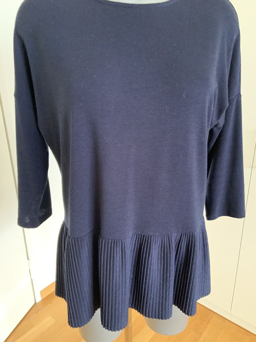 Opus Maglioni & Felpe: OPUS Pullover dunkelblau mit plissiertem Abschluss unten – Usato da Weggis venduto da Viva80 5