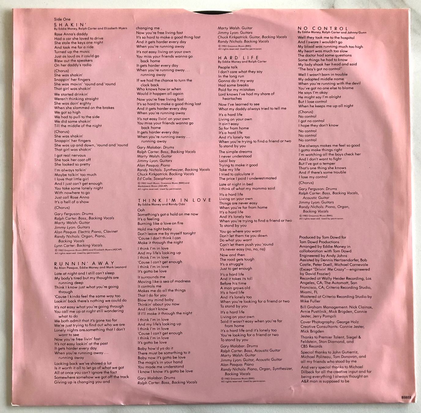 Dischi in vinile: EDDIE MONEY - NO CONTROL – Usato da Poliez-Pittet venduto da Newtown-Records 2