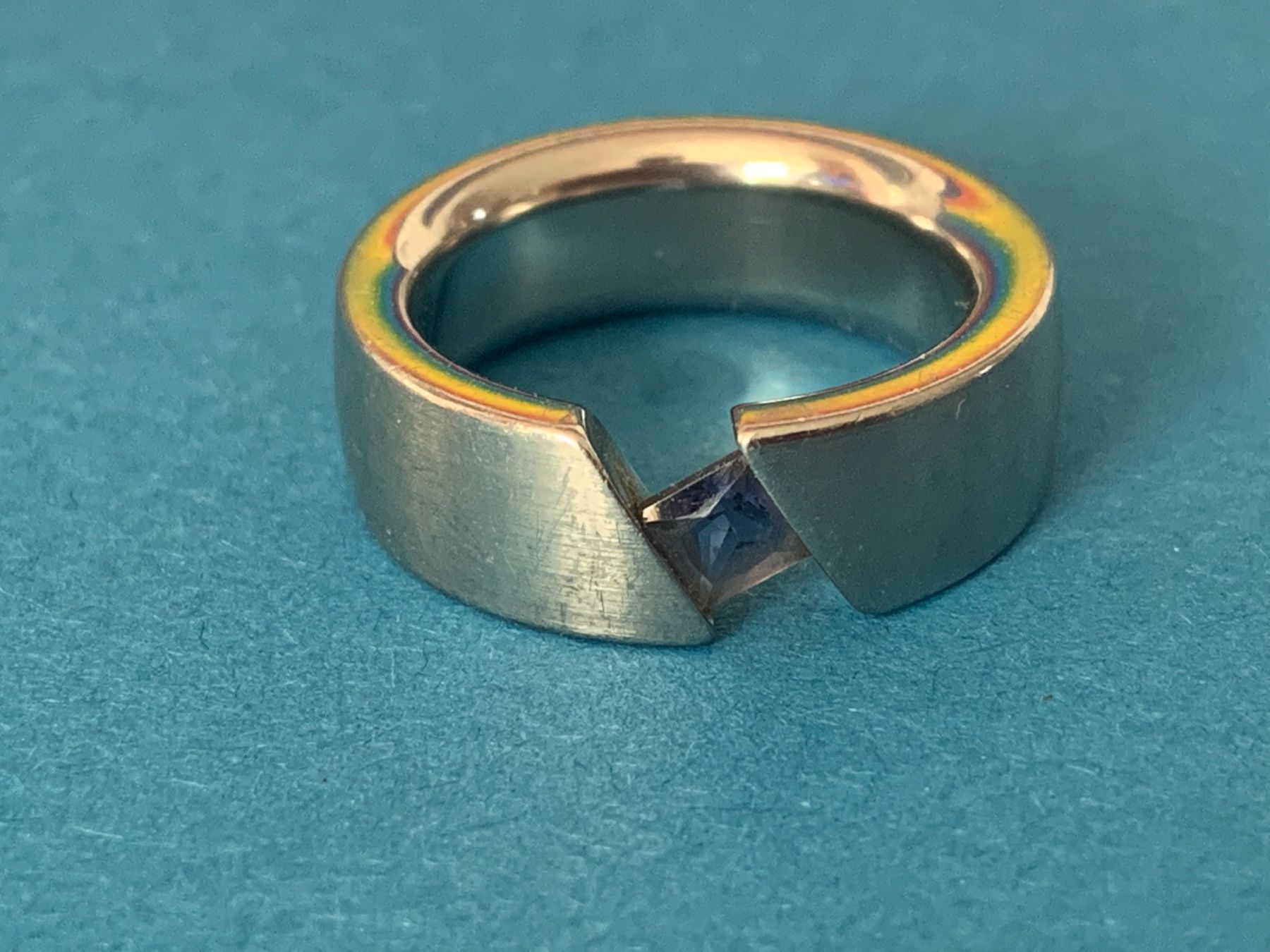 Anelli: Edelstahlring blue stone(54) – Usato da Dittingen venduto da Bijoubelle 3