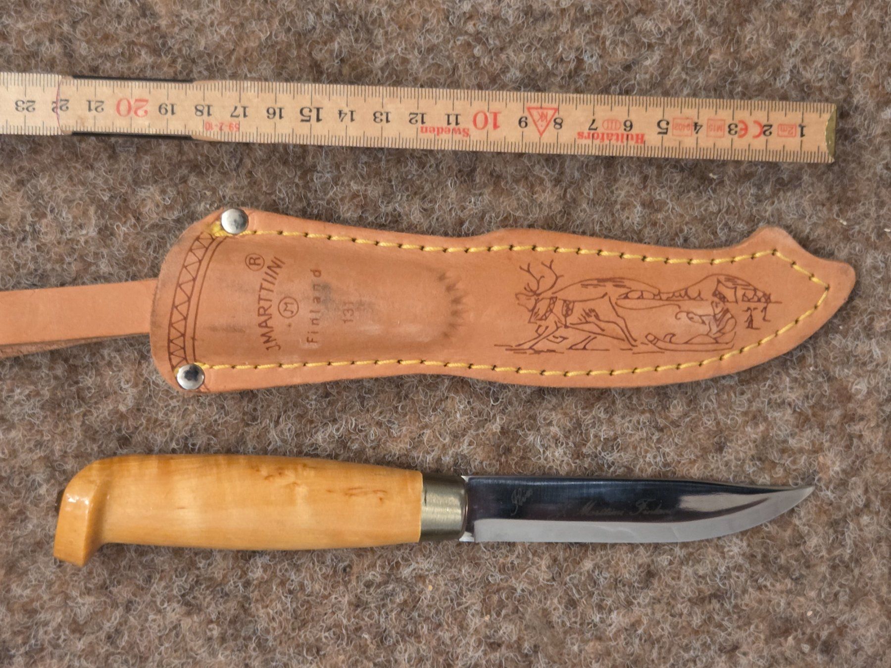 Marttiini Accessori: J.MARTTIINI Messer mit Scheide Finland Holzgriff – Usato da Niederlenz venduto da Moki123