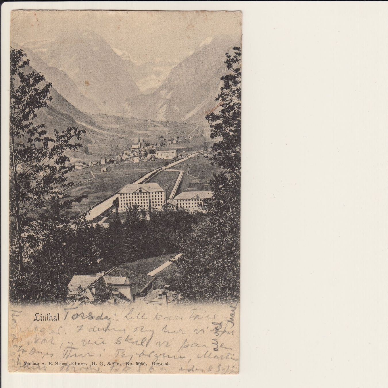 Ansichtskarten: AK Linthal 4.8.1904 nach Dänemark – Gebraucht aus Kirchberg BE von Mgh 1