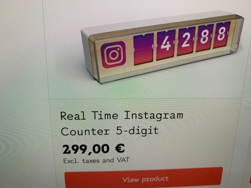Smiirl. Instagram Follower Counter - Real time - 5 Digits.